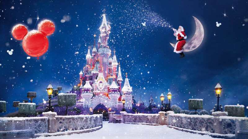 Santa Claus on Moon — Blue, Magical