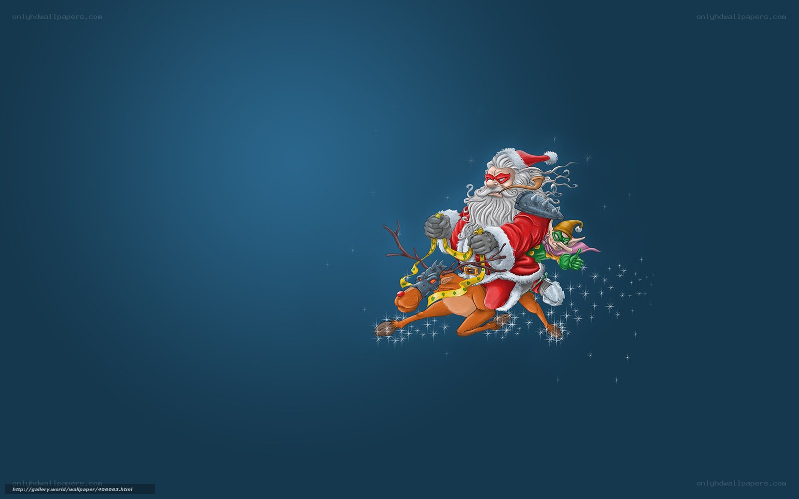 Santa Claus on reindeer