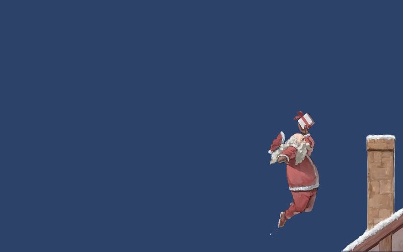 Santa Claus on rooftop