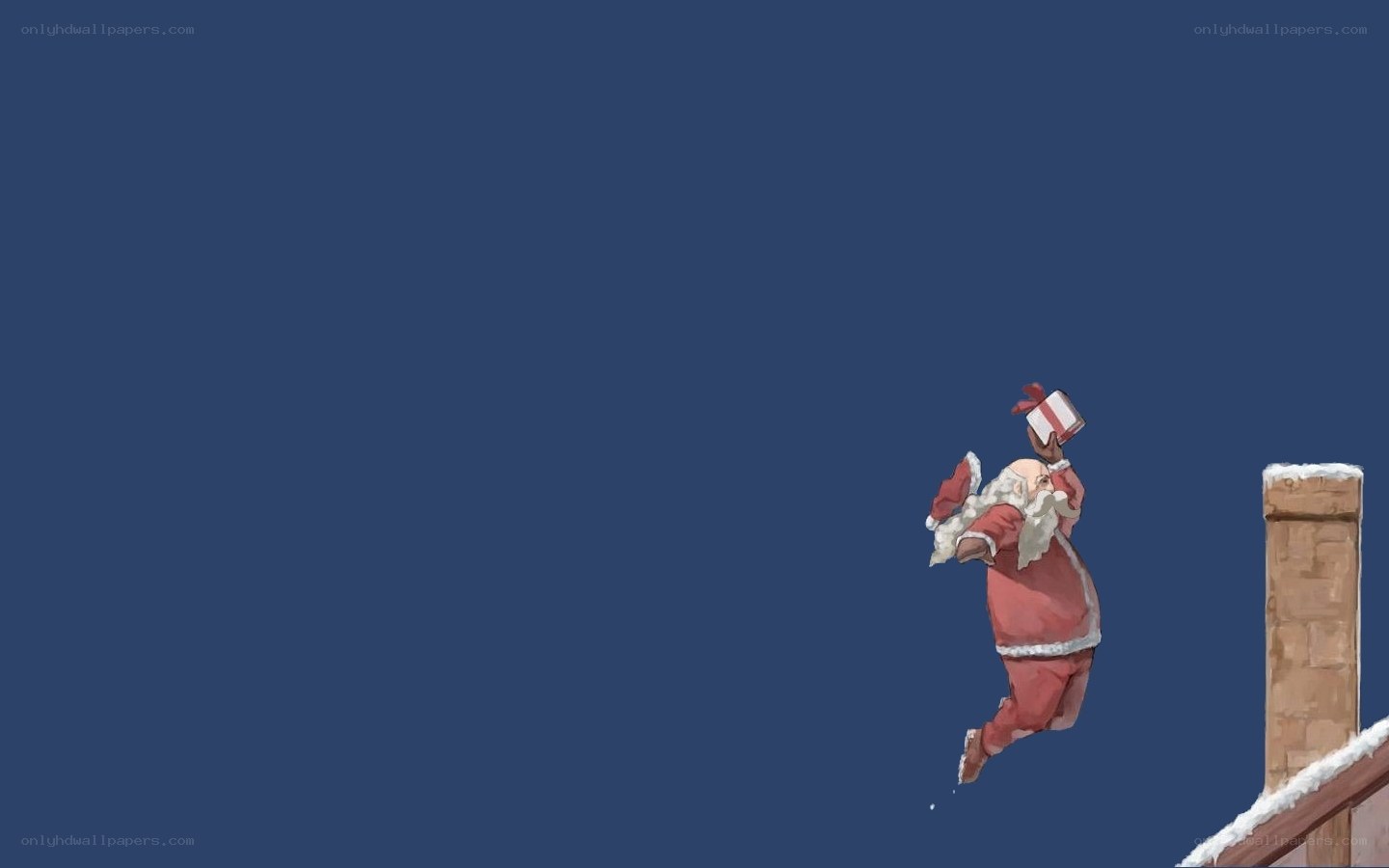 Santa Claus on rooftop