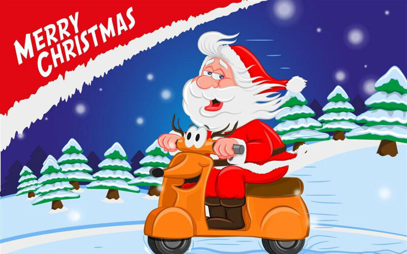 Santa Claus on Scooter