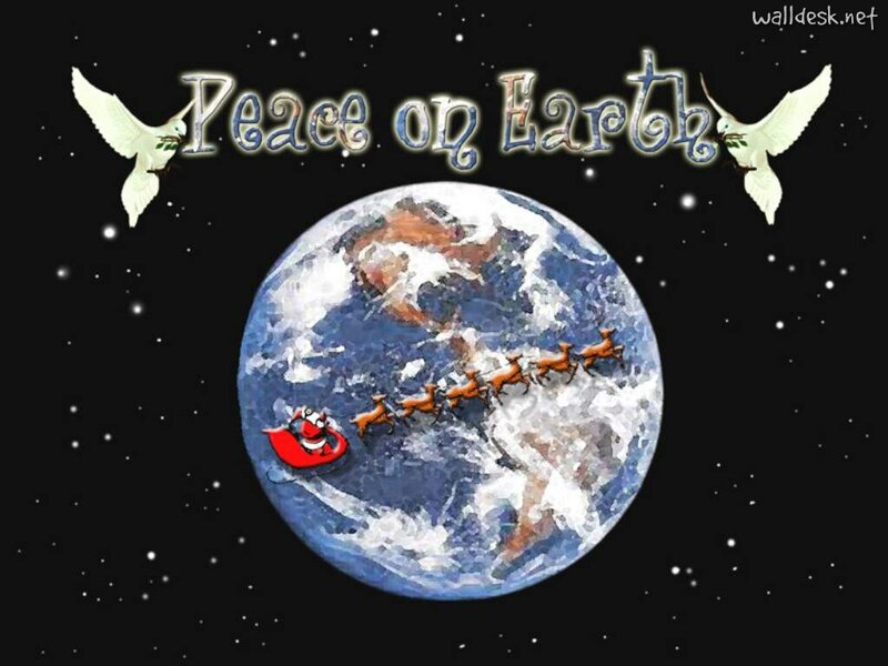 Santa Claus on Sleigh — Blue, Peaceful