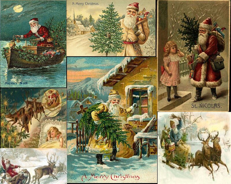 Santa Claus on Sleigh — Red, Festive