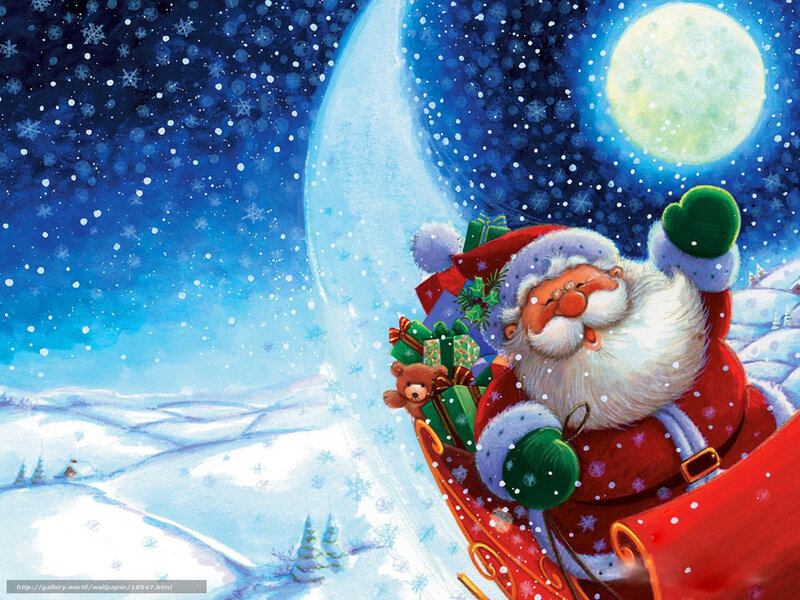 Santa Claus on sleigh