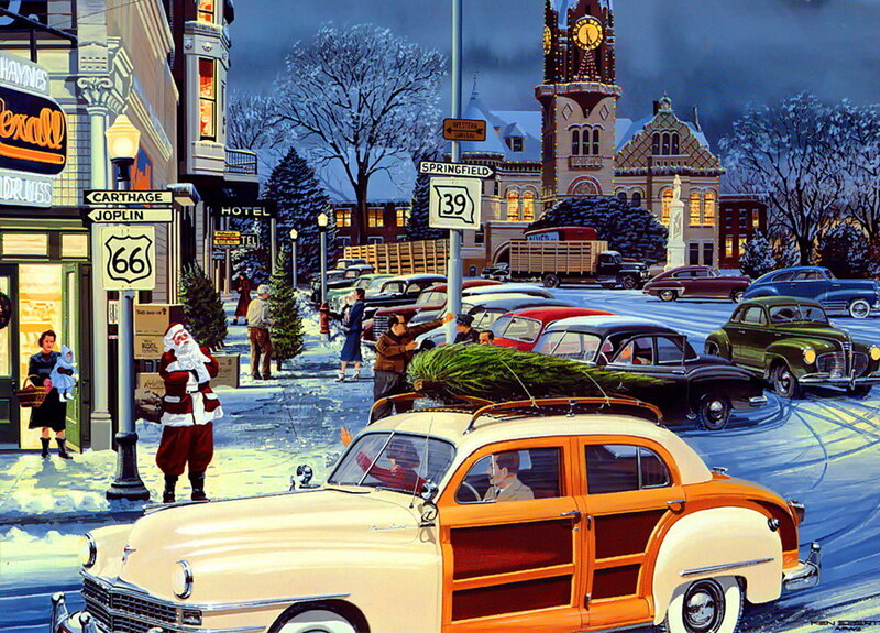 Santa Claus on Street — White