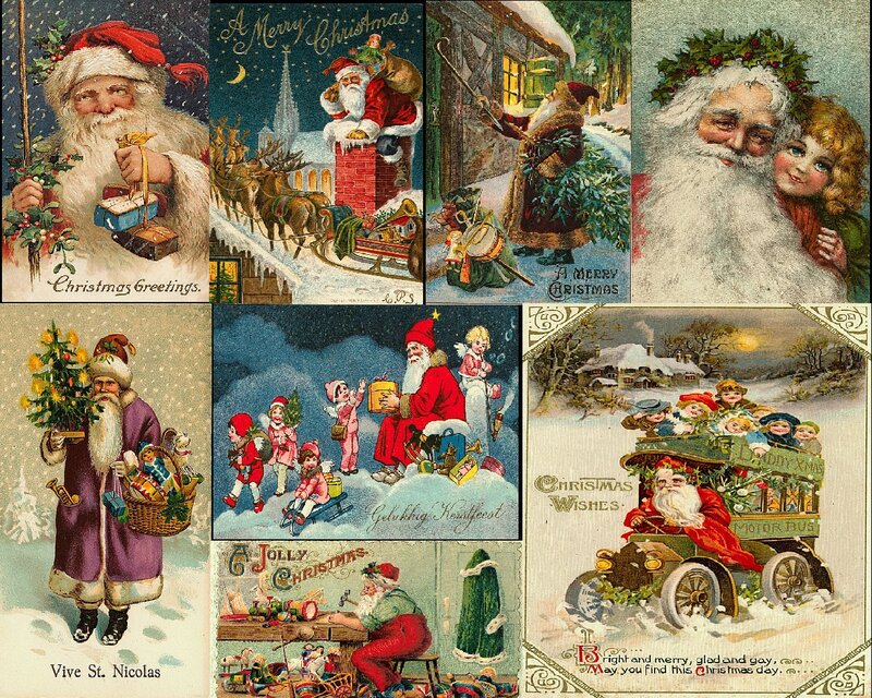 Santa Claus on Vintage Cards