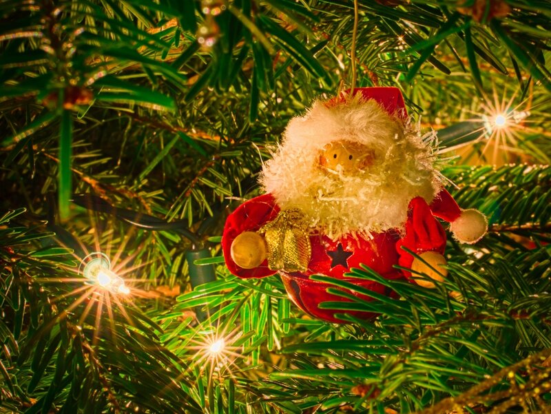 Santa Claus Ornament — Green, Festive, Winter