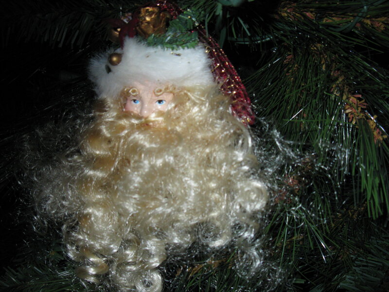 Santa Claus ornament on tree