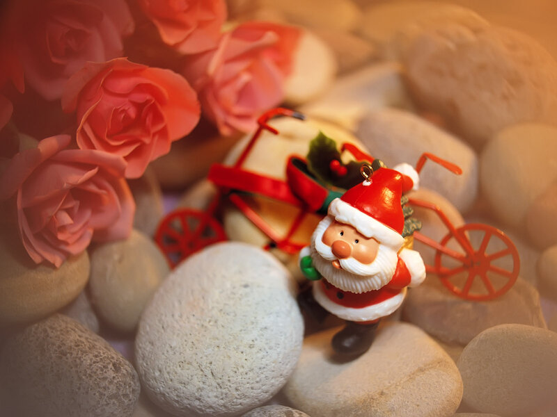 Santa Claus Ornament — Red, Festive, Photograph