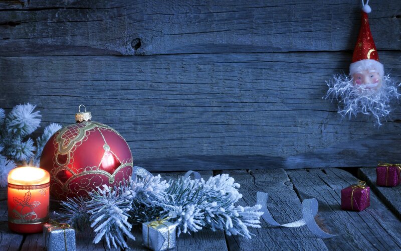 Santa Claus Ornament — Red, Festive, Winter, Photograph, Candle