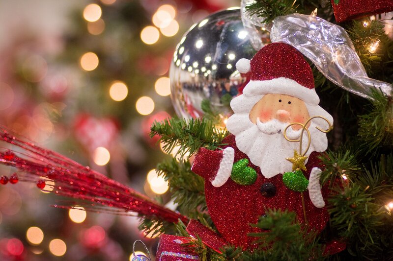 Santa Claus Ornament — Red, Festive, Winter, Photograph, Christmas Tree
