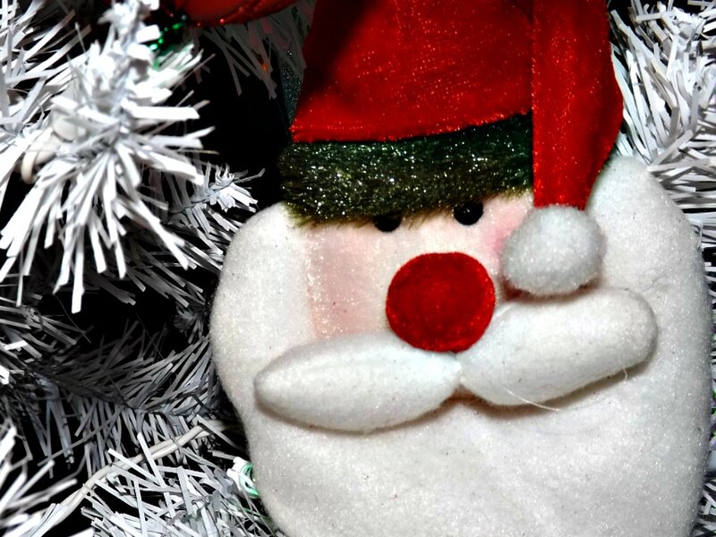 Santa Claus Ornament — White