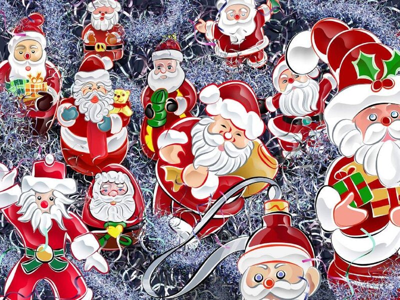 Santa Claus Ornaments — Red