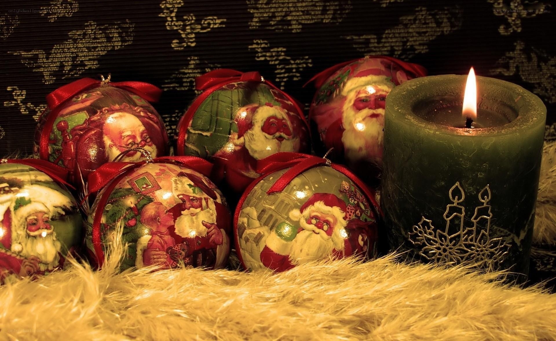 Santa Claus ornaments with candle