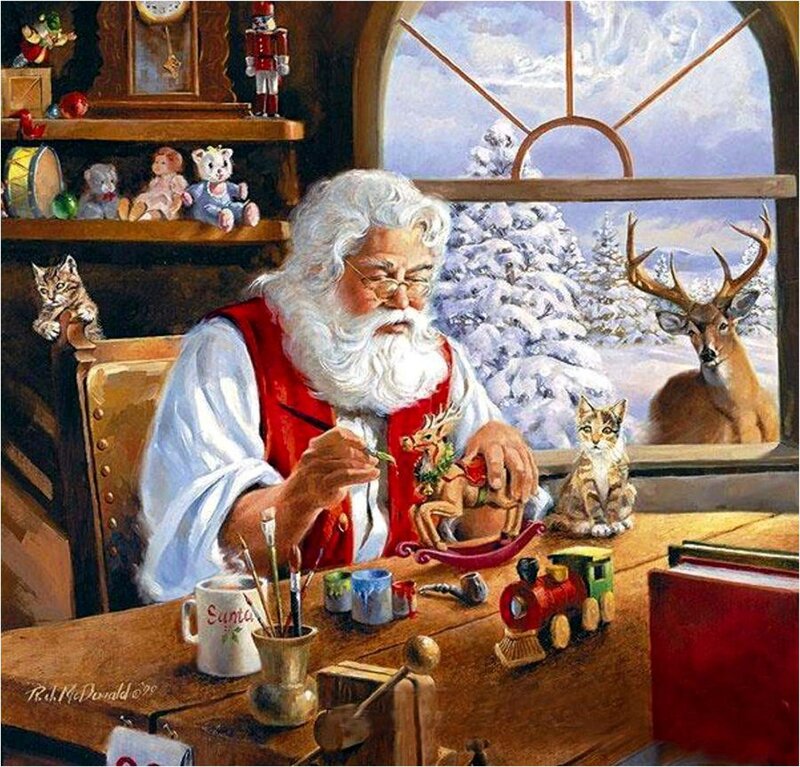 Santa Claus Painting — Red