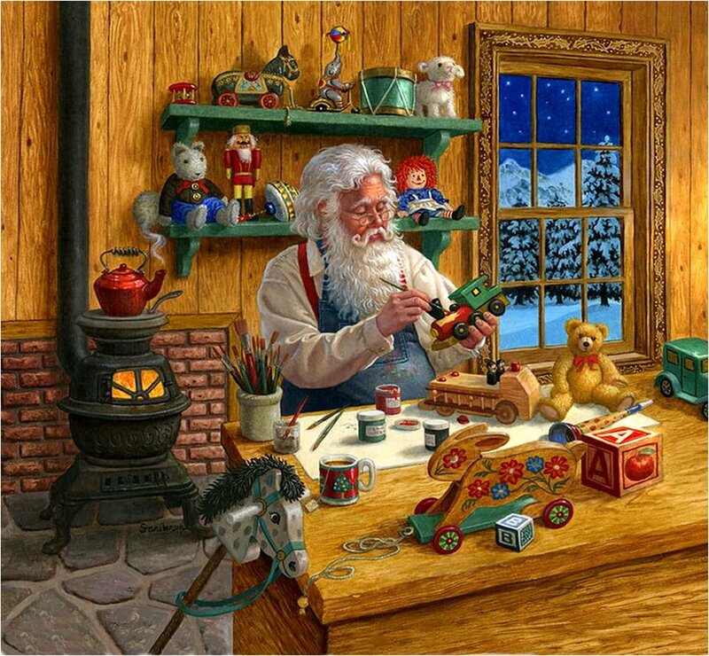 Santa Claus Painting Toys — Brown, Cozy