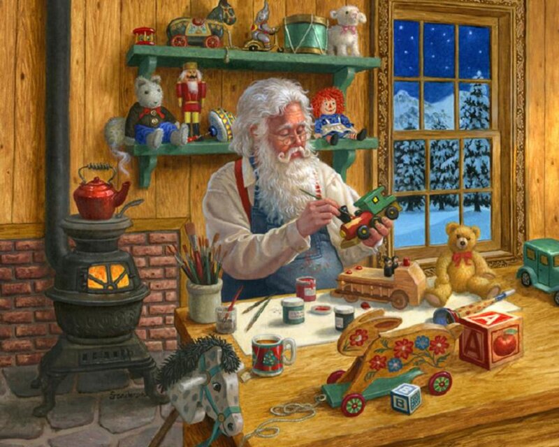 Santa Claus Painting Toys — Brown