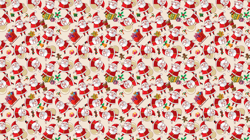 Santa Claus pattern wallpaper