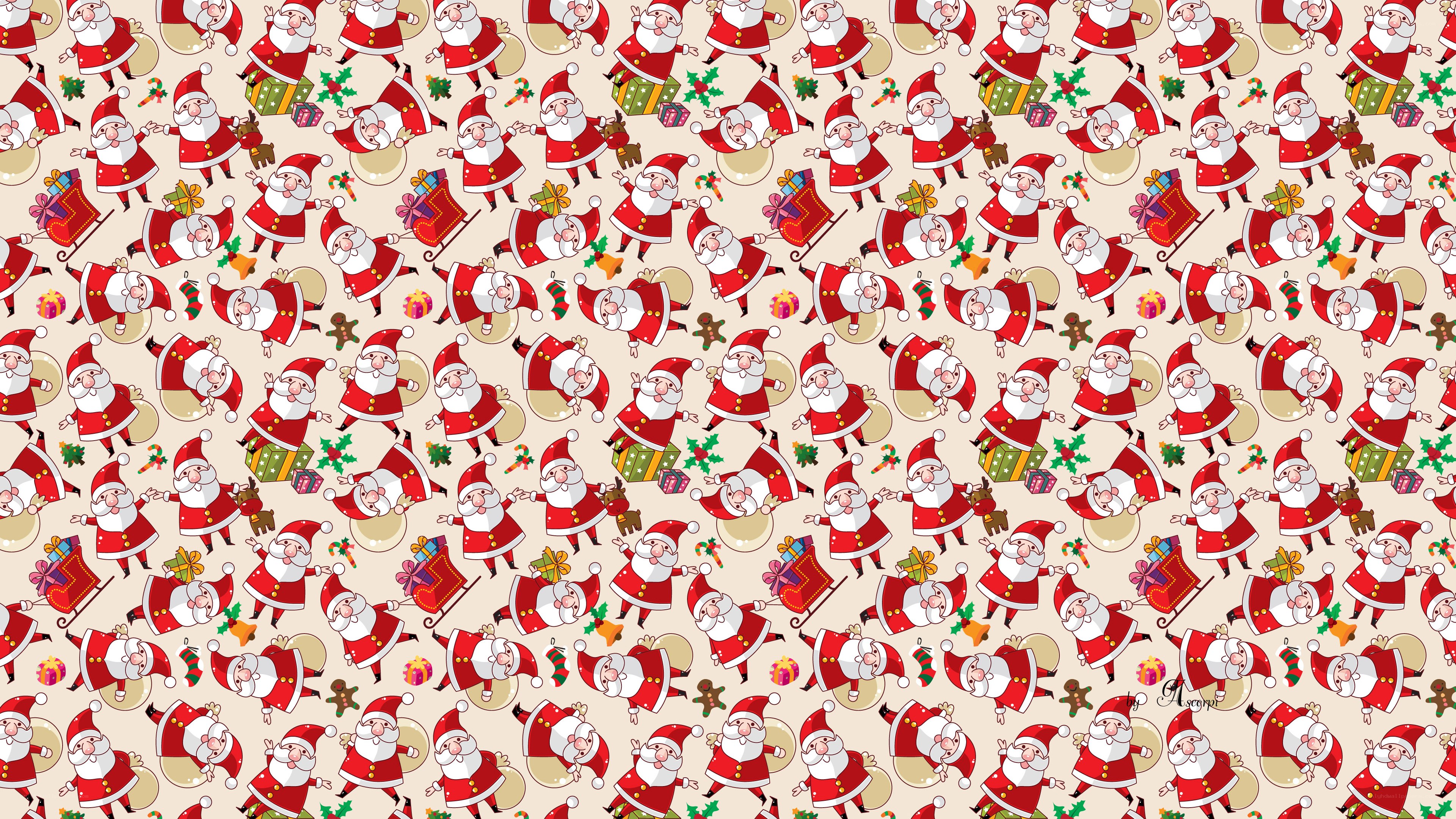Santa Claus pattern wallpaper