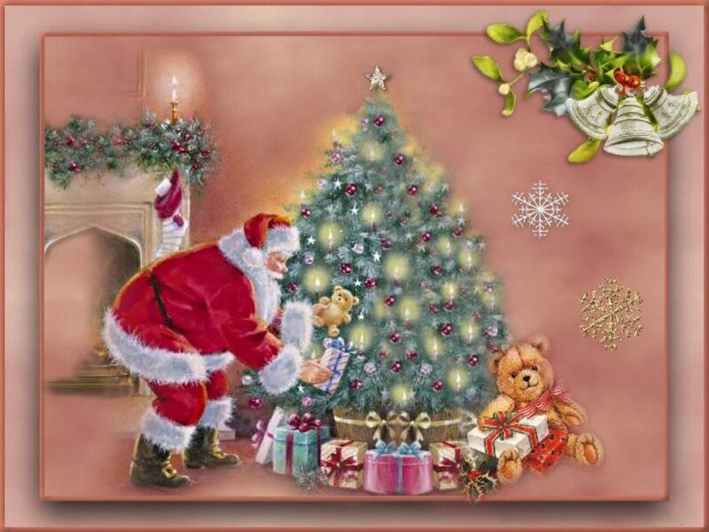 Santa Claus Placing Gifts