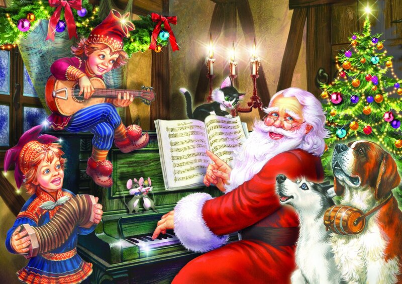 Santa Claus Playing Piano