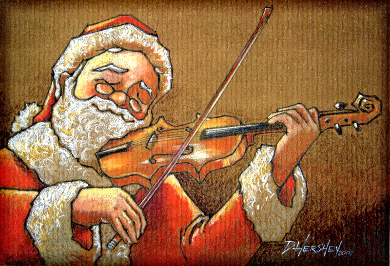 Santa Claus Playing Violin