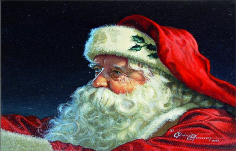 Santa Claus Portrait — Red, Dramatic