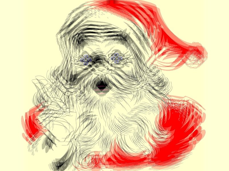 Santa Claus Portrait — Red, Festive, Illustration