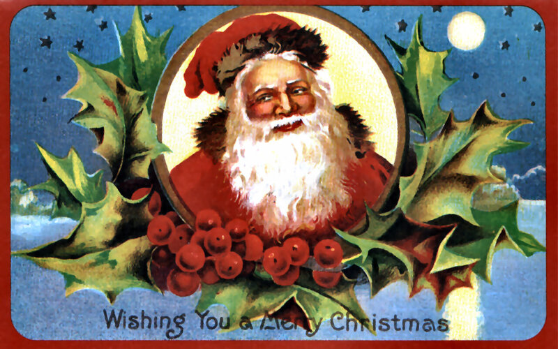 Santa Claus Portrait — Red, Festive