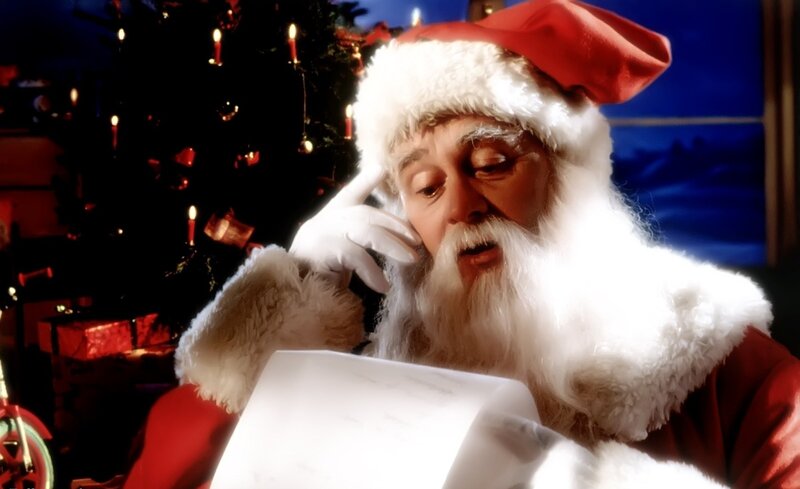 Santa Claus Reading Letter — Red
