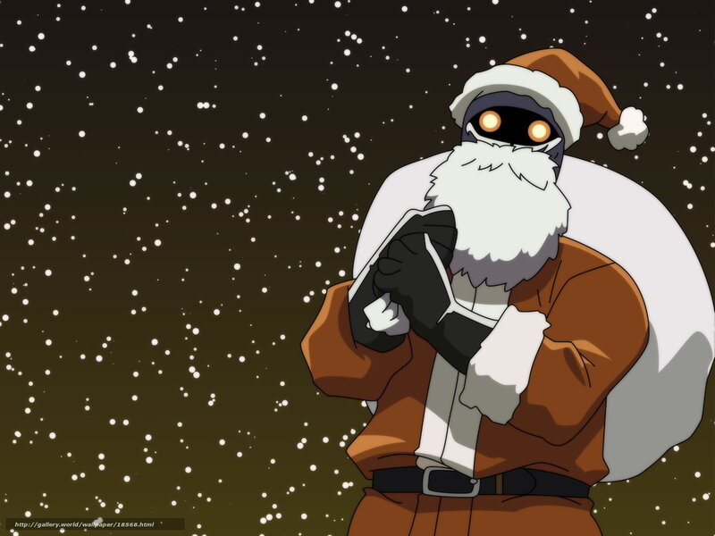 Santa Claus robot in snow