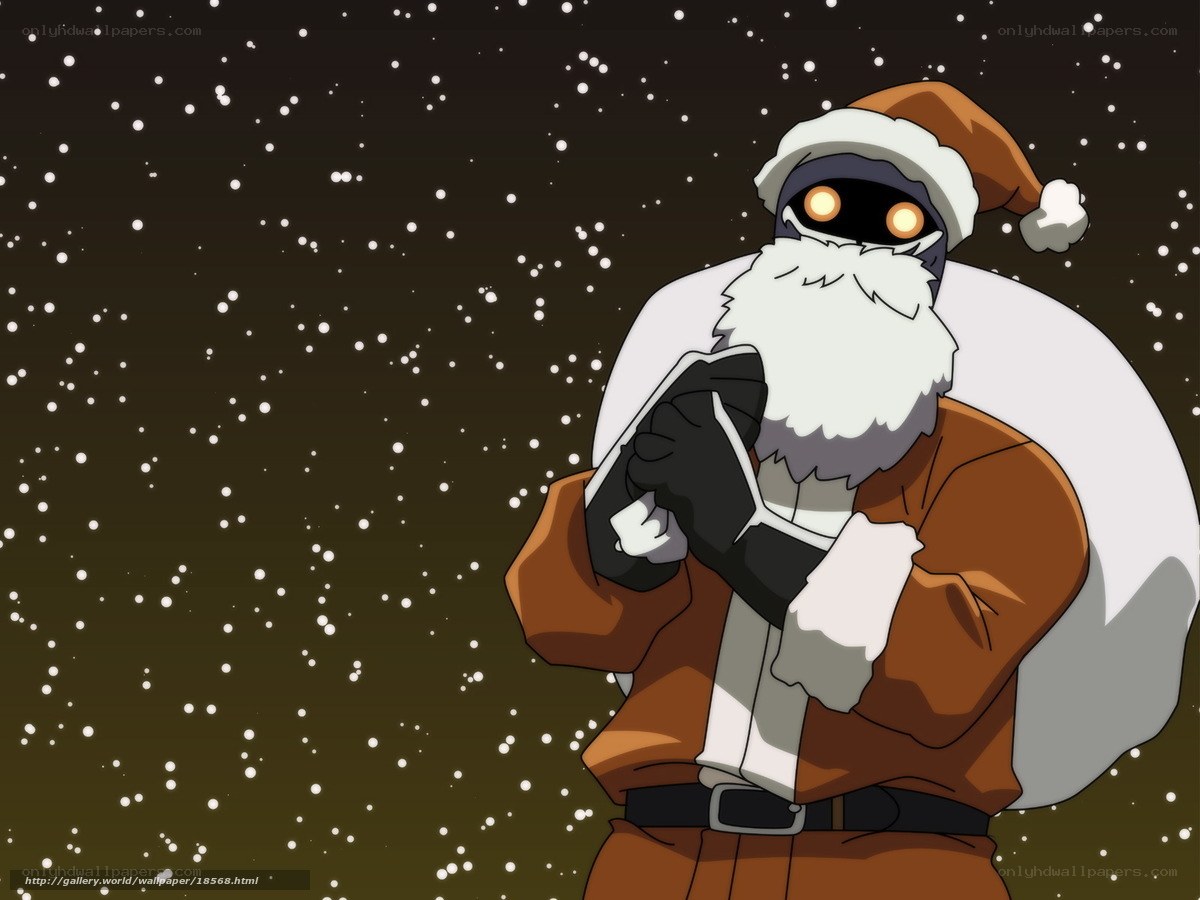 Santa Claus robot in snow