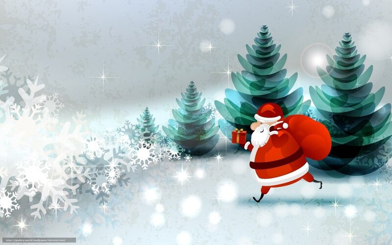 Santa Claus Running — Red, Festive