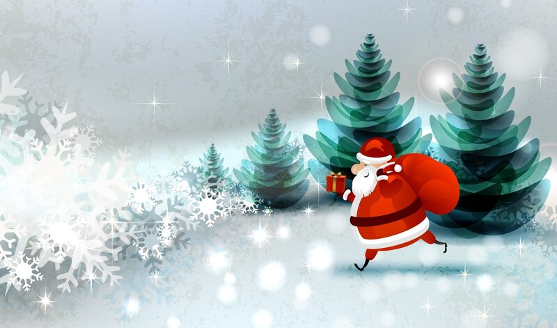 Santa Claus Running — Red
