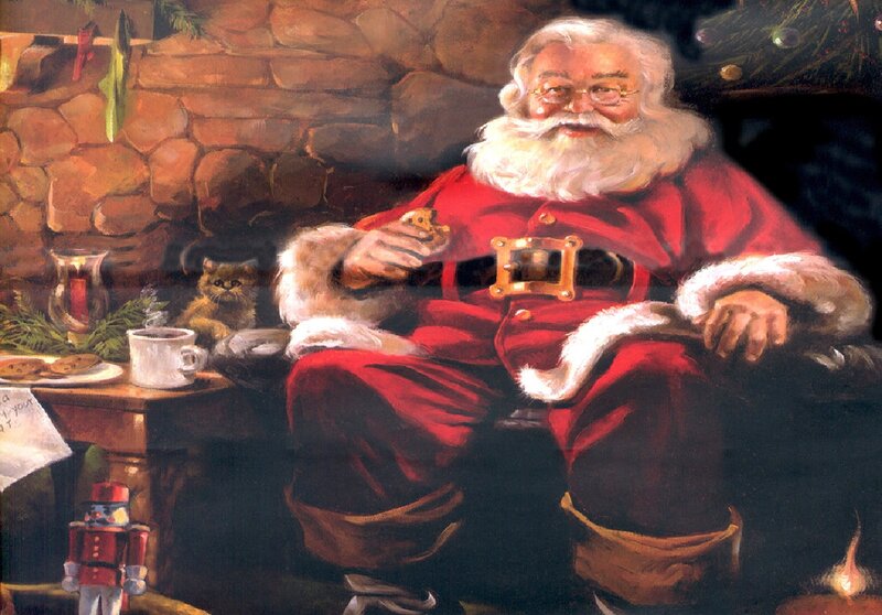 Santa Claus Sitting — Red, Cozy