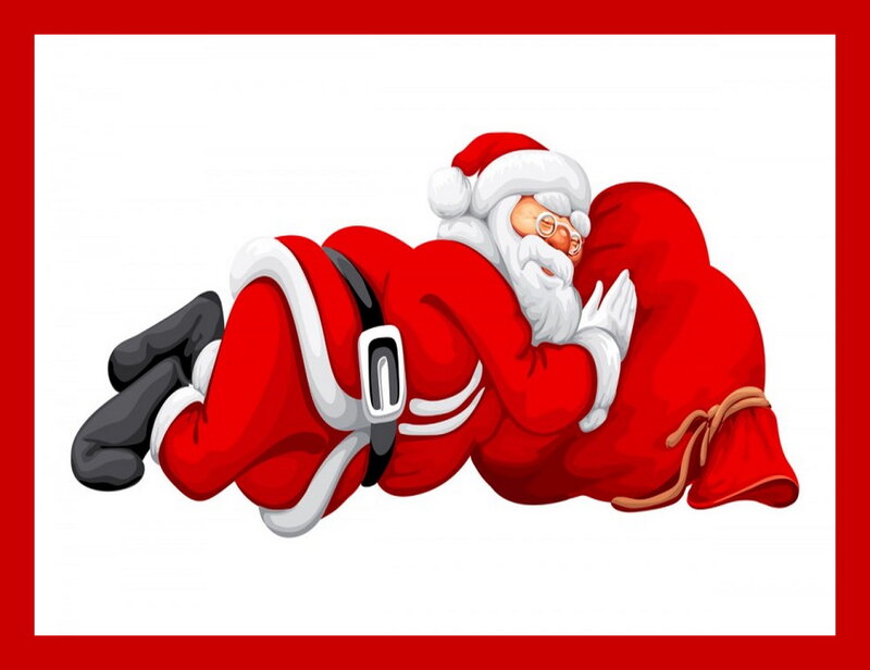 Santa Claus Sleeping — Red, Peaceful, Illustration