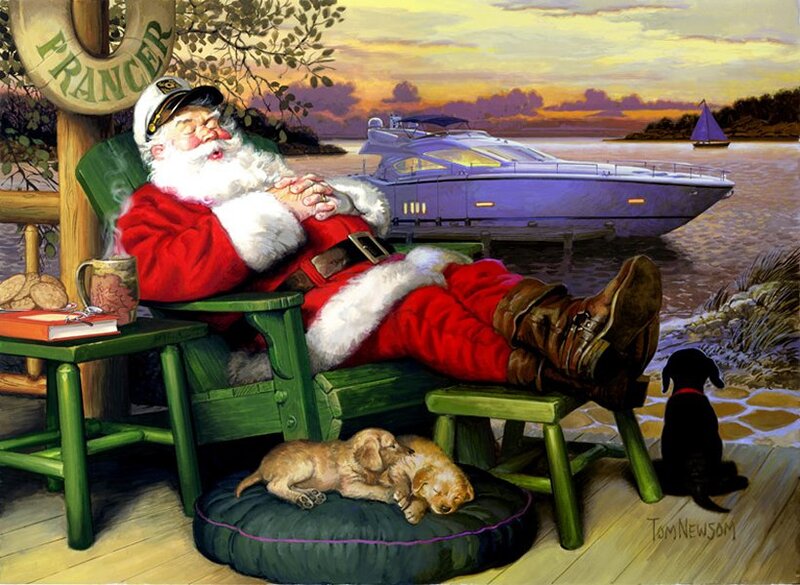 Santa Claus Sleeping — Red, Serene