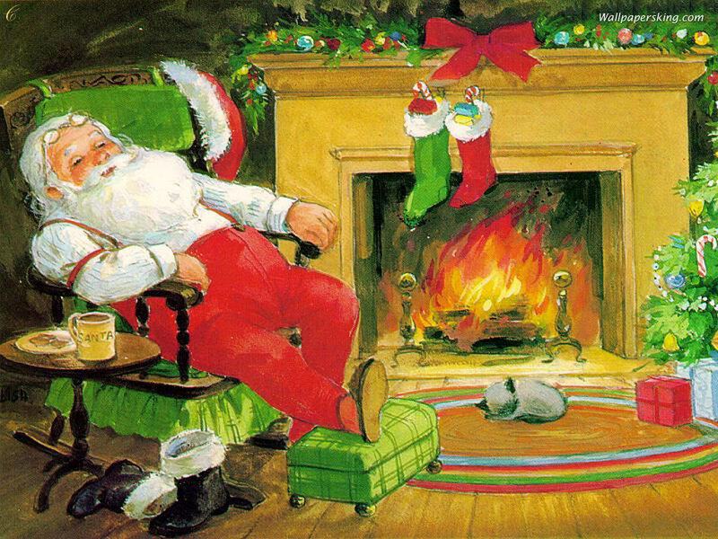 Santa Claus Sleeping — Red