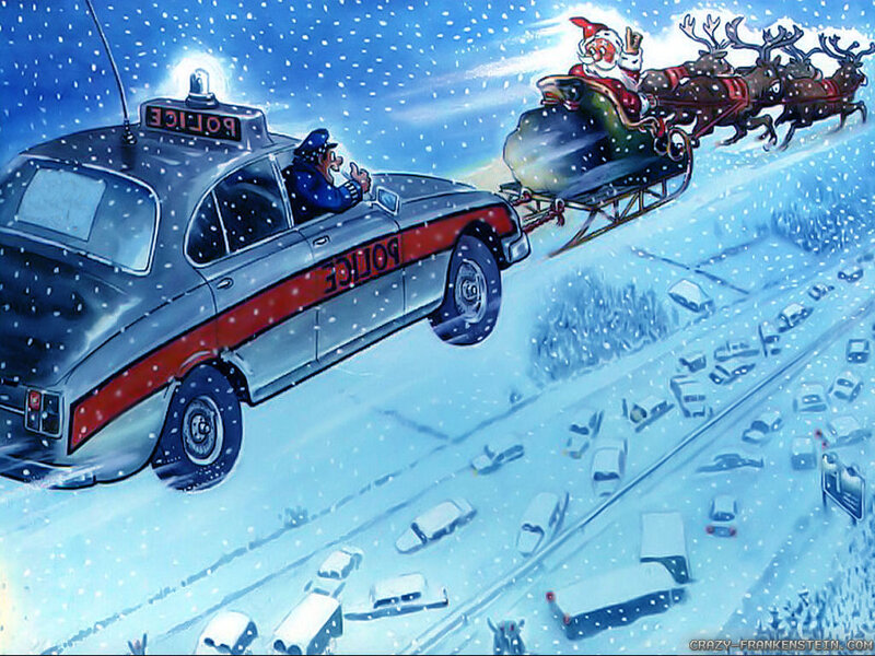 Santa Claus Sleigh — Blue, Chaotic