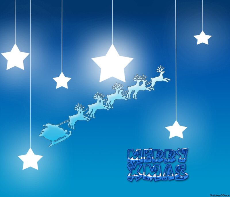 Santa Claus Sleigh — Blue, Festive