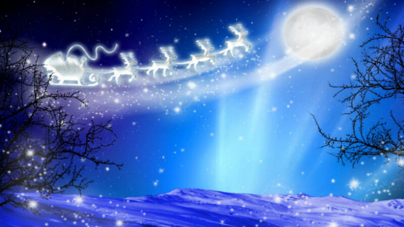 Santa Claus Sleigh — Blue, Magical