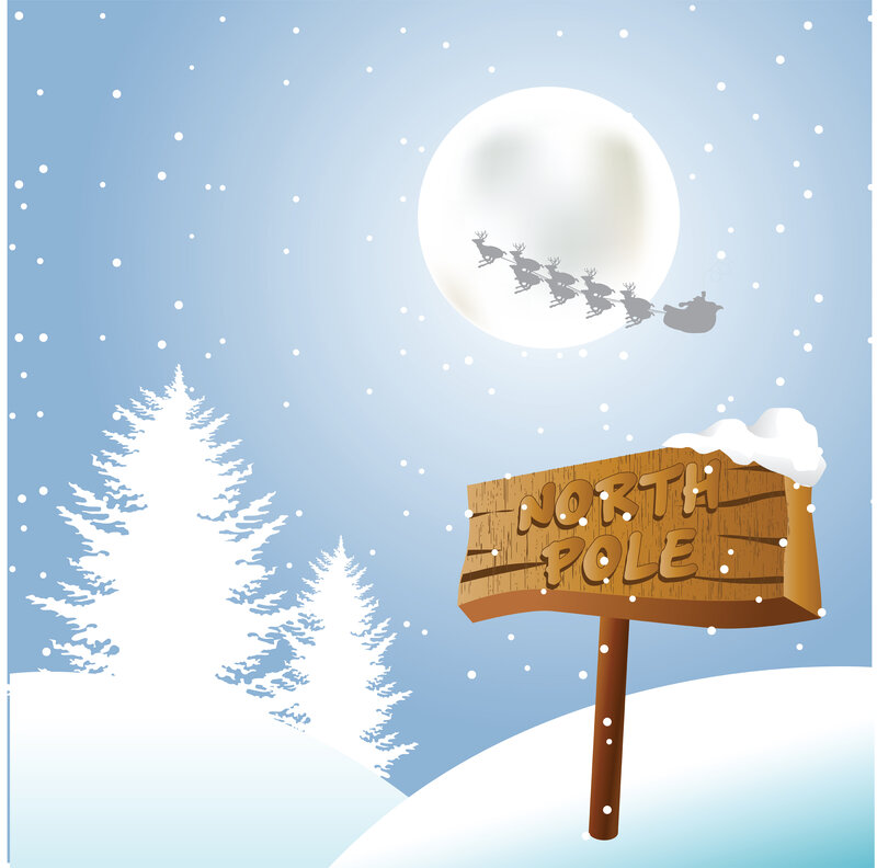 Santa Claus Sleigh — Blue, Peaceful