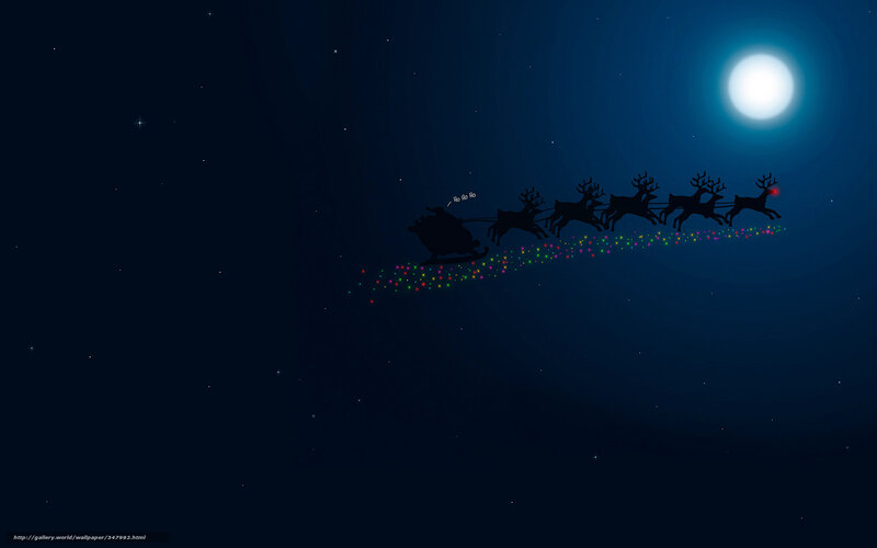 Santa Claus Sleigh — Blue, Serene