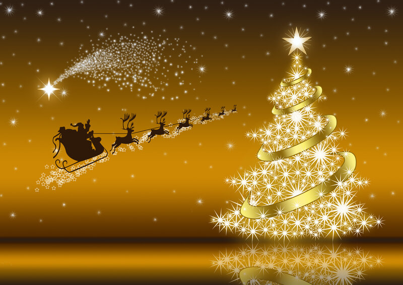 Santa Claus Sleigh — Gold