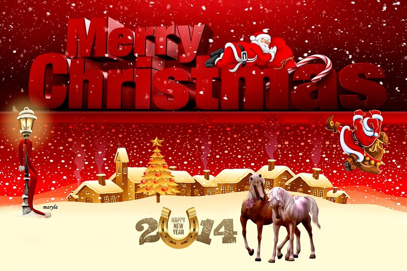 Santa Claus Sleigh — Red, Festive, Winter