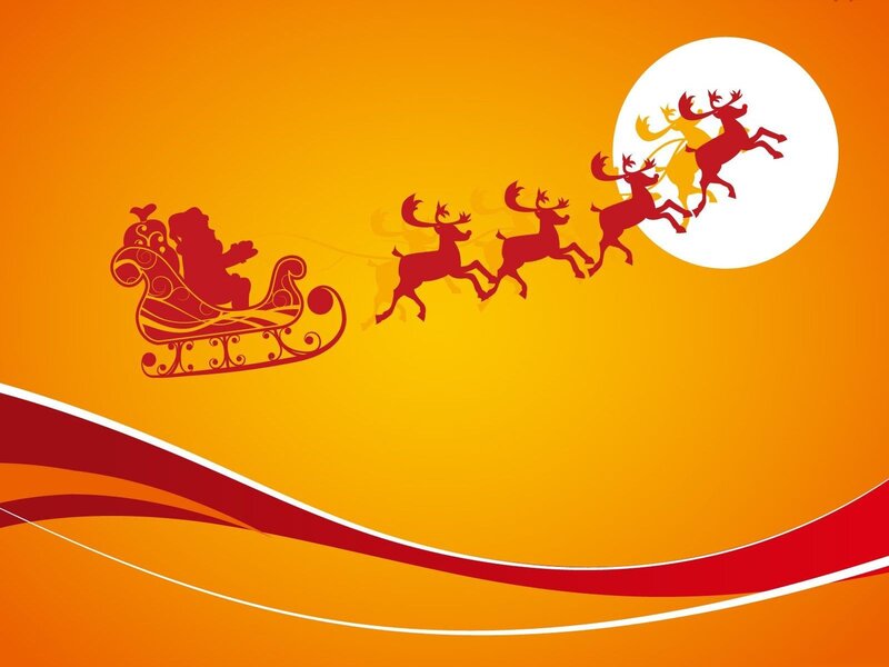 Santa Claus sleigh silhouette