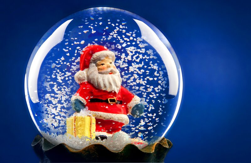 Santa Claus Snow Globe — Blue