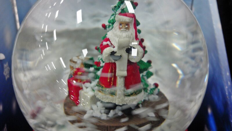 Santa Claus Snow Globe — White