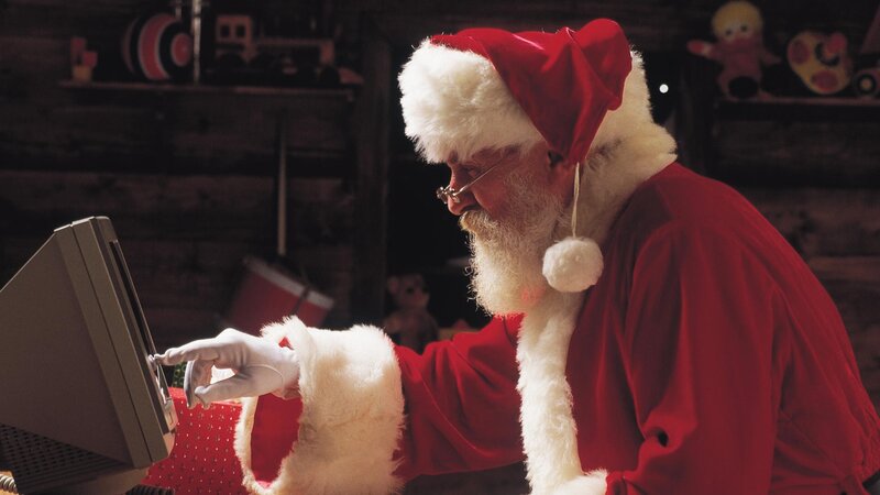 Santa Claus Using Computer