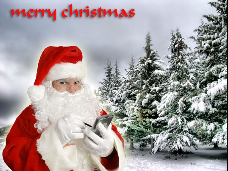 Santa Claus Using Phone